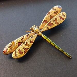 Vintage Multilana Camouflage Pattern Butterfly Brooch Pin
